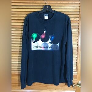Christmas 4 Kids Adult Size Medium Black Long Sleeve Crew Neck T-Shirt